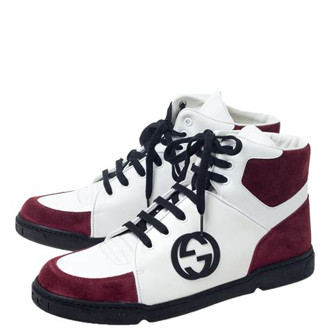 gucci burgundy high-top shoes